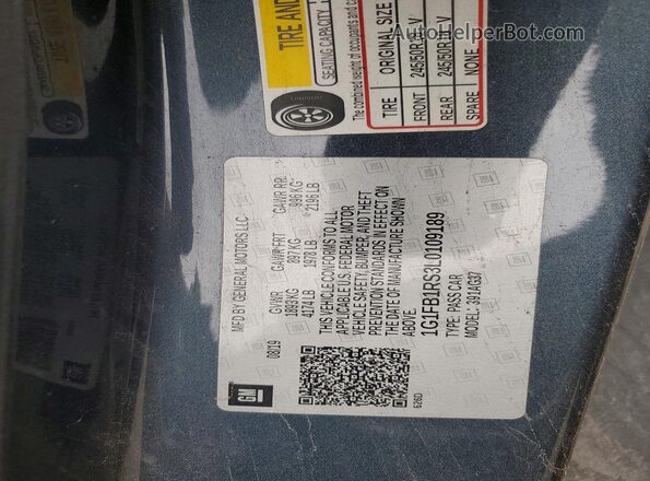 1G1FB1RS3L0109189 2020 CHEVROLET CAMARO Серый Вид подкапотного пространства