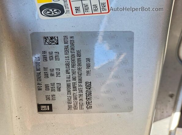 1G1FE1R76G0143622 2016 CHEVROLET CAMARO Серебряный Вид подкапотного пространства