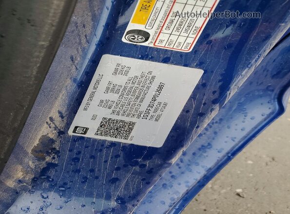 1G1FF3D74P0126897 2023 CHEVROLET CAMARO Blue VIN კოდის სტიკერის ხედი