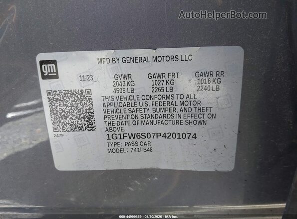 1G1FW6S07P4201074 2023 CHEVROLET BOLT Серебряный Вид подкапотного пространства