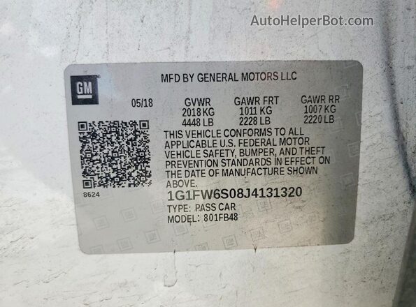 1G1FW6S08J4131320 2018 CHEVROLET BOLT White Widok komory silnika