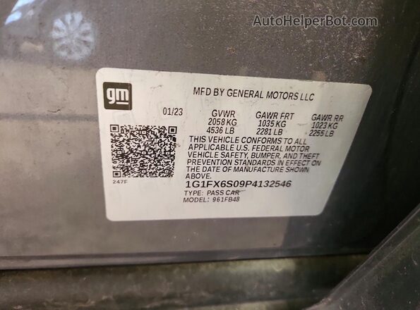 1G1FX6S09P4132546 2023 CHEVROLET BOLT Серый Вид подкапотного пространства