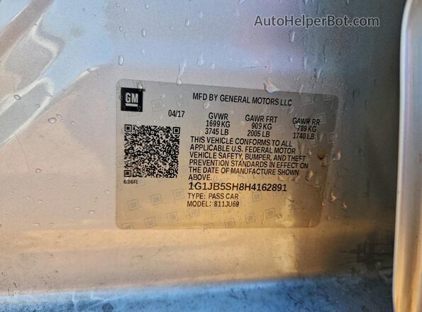 1G1JB5SH8H4162891 2017 CHEVROLET SONIC Silver Widok komory silnika