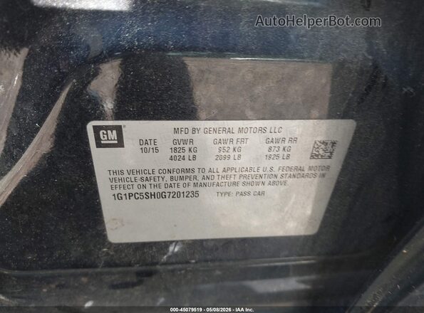 1G1PC5SH0G7201235 2016 CHEVROLET CRUZE Черный Вид подкапотного пространства