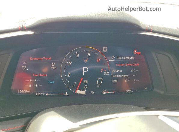 1G1YB2D47N5111296 2022 CHEVROLET CORVETTE Red Вид щитка приладів
