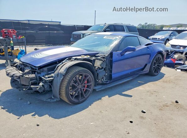 1G1YY2D70H5117924 2017 CHEVROLET CORVETTE Blue წინა მარცხენა ხედი სამი მეოთხედიდან