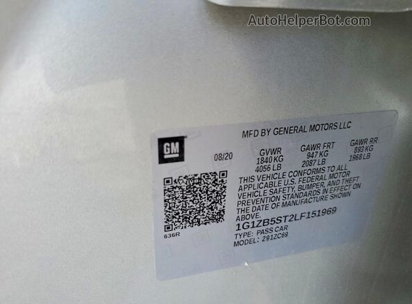 1G1ZB5ST2LF151969 2020 CHEVROLET MALIBU Silver Вид підкапотного простору
