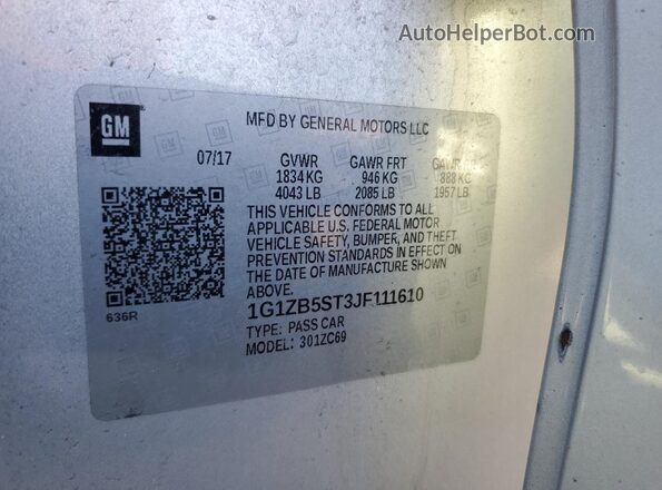 1G1ZB5ST3JF111610 2018 CHEVROLET MALIBU Silver Vista del compartimento del motor