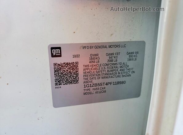 1G1ZB5ST4PF118980 2023 CHEVROLET MALIBU Белый Вид подкапотного пространства