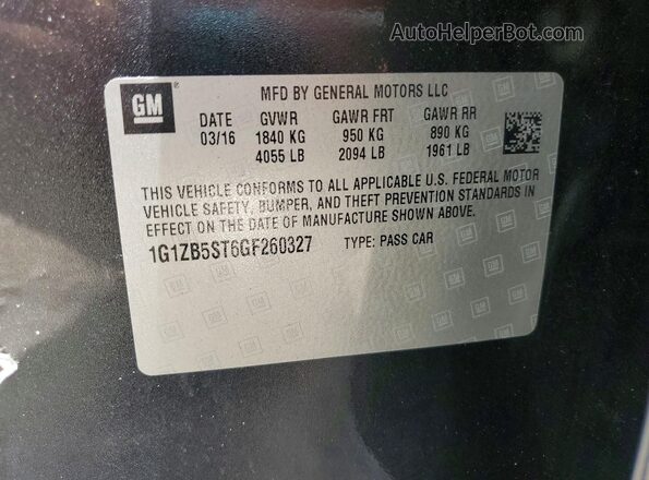 1G1ZB5ST6GF260327 2016 CHEVROLET MALIBU Черный Вид подкапотного пространства
