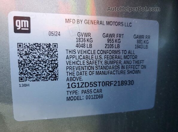 1G1ZD5ST0RF218930 2024 CHEVROLET MALIBU Silver Вид підкапотного простору