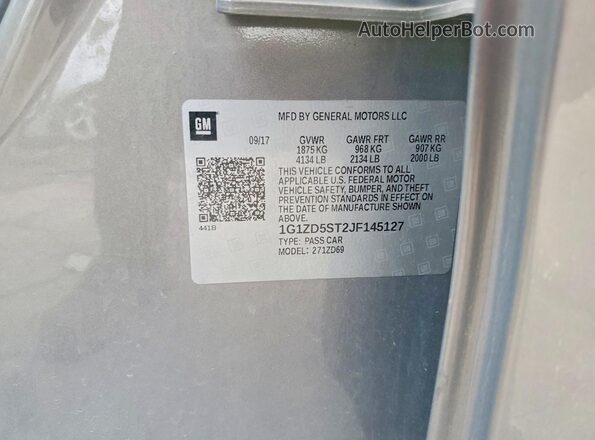 1G1ZD5ST2JF145127 2018 CHEVROLET MALIBU Серый Вид подкапотного пространства
