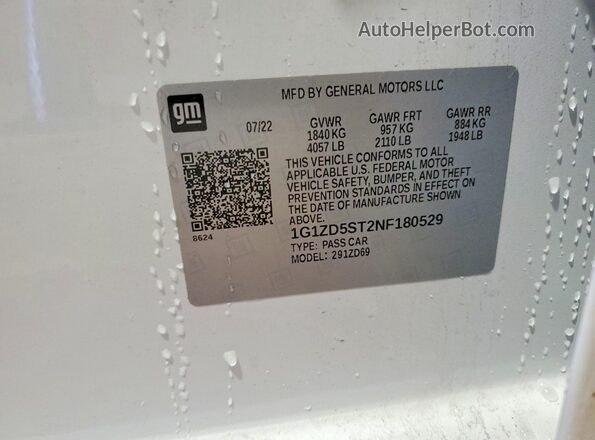 1G1ZD5ST2NF180529 2022 CHEVROLET MALIBU White Vista del compartimento del motor