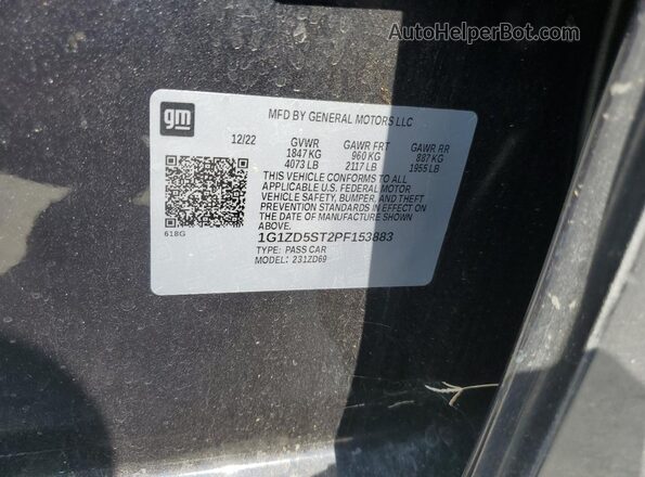 1G1ZD5ST2PF153883 2023 CHEVROLET MALIBU Charcoal Вид наклейки з VIN-кодом