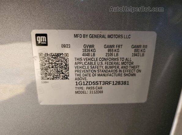 1G1ZD5ST3RF128381 2024 CHEVROLET MALIBU Серый Вид подкапотного пространства