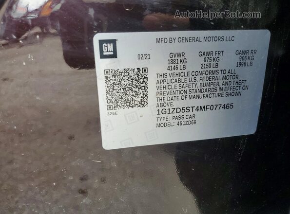 1G1ZD5ST4MF077465 2021 CHEVROLET MALIBU Burgundy Շարժիչի բաժամունքի տեսք