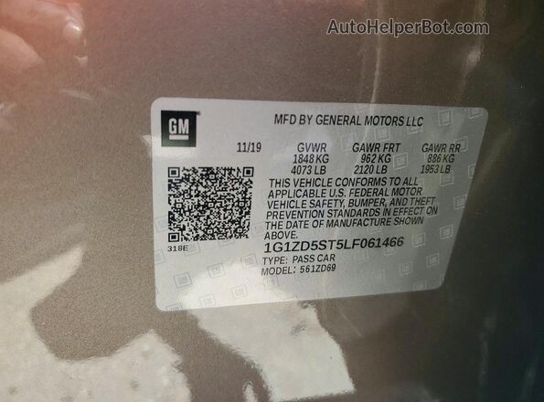 1G1ZD5ST5LF061466 2020 CHEVROLET MALIBU Brown Widok naklejki z numerem VIN