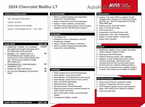 1G1ZD5ST7RF158791 2024 CHEVROLET MALIBU Серый Вид подкапотного пространства