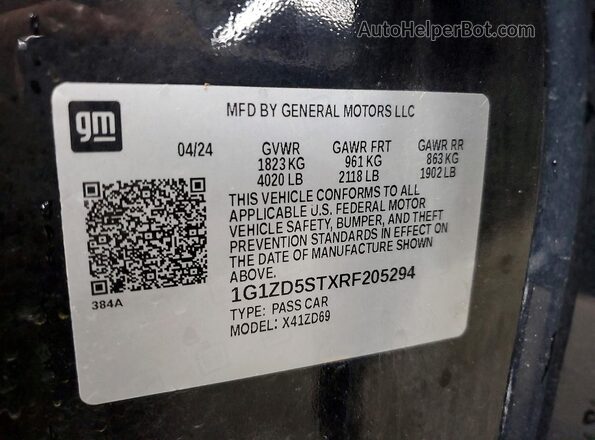 1G1ZD5STXRF205294 2024 CHEVROLET MALIBU Черный Вид подкапотного пространства