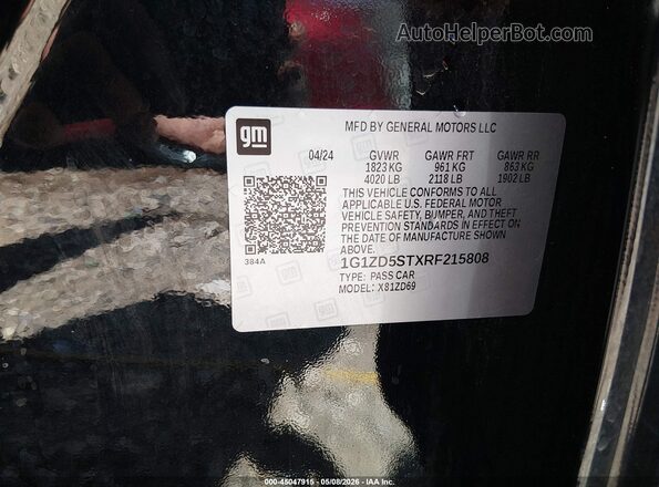 1G1ZD5STXRF215808 2024 CHEVROLET MALIBU Черный Вид подкапотного пространства