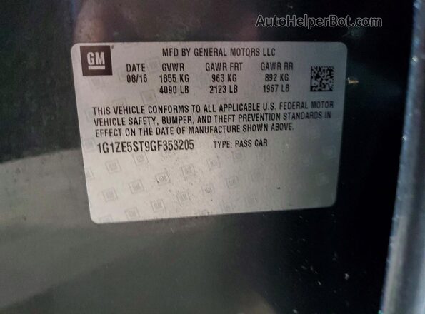 1G1ZE5ST9GF353205 2016 CHEVROLET MALIBU Серый Вид подкапотного пространства