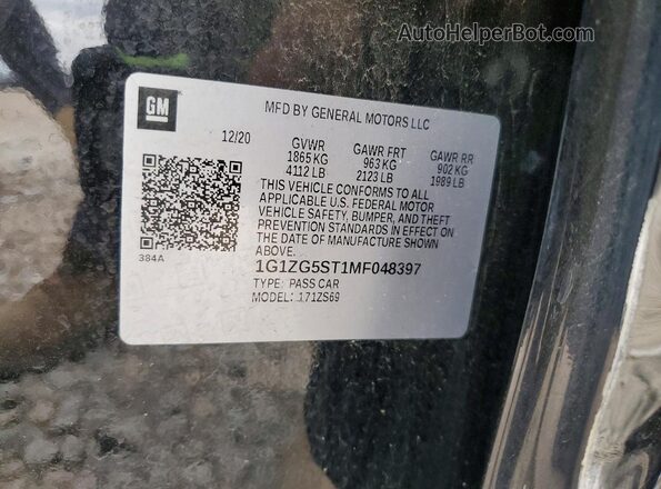 1G1ZG5ST1MF048397 2021 CHEVROLET MALIBU Черный Вид подкапотного пространства