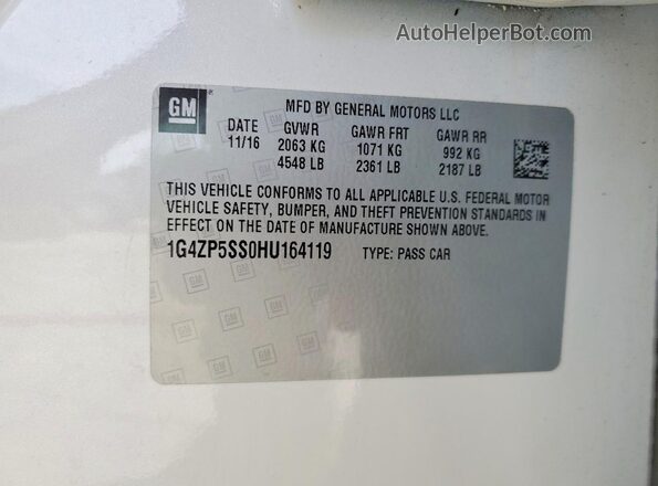 1G4ZP5SS0HU164119 2017 BUICK LACROSSE Белый Вид подкапотного пространства