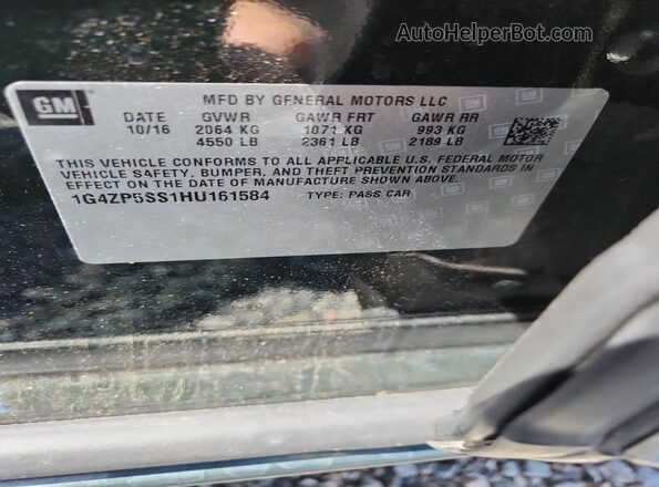 1G4ZP5SS1HU161584 2017 BUICK LACROSSE Зеленый Вид подкапотного пространства