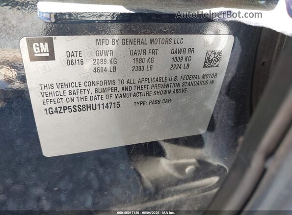 1G4ZP5SS8HU114715 2017 BUICK LACROSSE Черный Вид подкапотного пространства