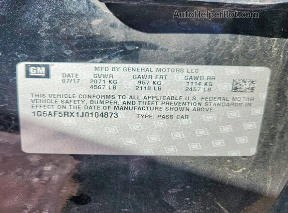 1G6AF5RX1J0104873 2018 CADILLAC ATS Черный Вид подкапотного пространства