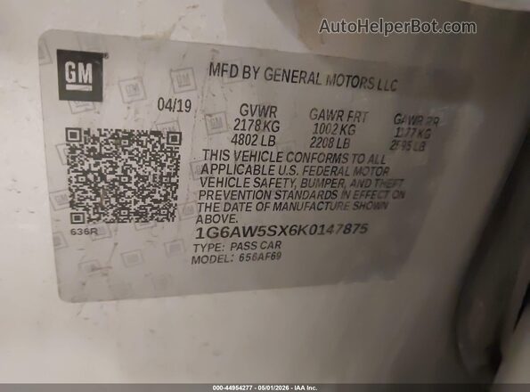 1G6AW5SX6K0147875 2019 CADILLAC CTS Серебряный Вид подкапотного пространства