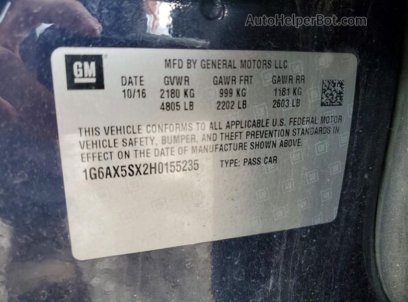 1G6AX5SX2H0155235 2017 CADILLAC CTS Blue Widok komory silnika