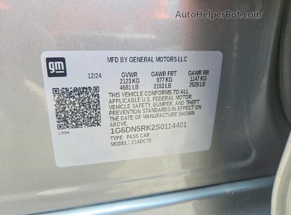 1G6DN5RK2S0114401 2025 CADILLAC CT5 Gray Vista del compartimento del motor