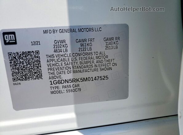 1G6DN5RK5M0147525 2021 CADILLAC CT5 White Vista del compartimento del motor