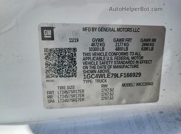 1GC4WLE79LF166929 2020 CHEVROLET SILVERADO Белый Вид подкапотного пространства