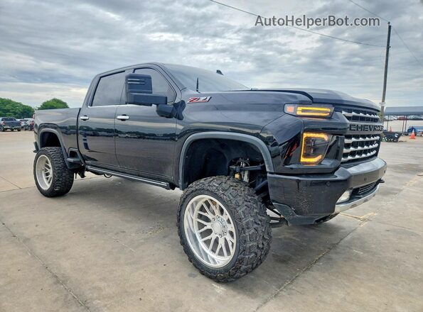 1GC4YPEYXMF196727 2021 CHEVROLET SILVERADO Черный Передняя правая четверть