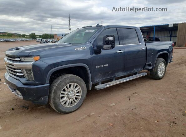 1GC4YREY3LF291320 2020 CHEVROLET SILVERADO Синий Передняя левая четверть