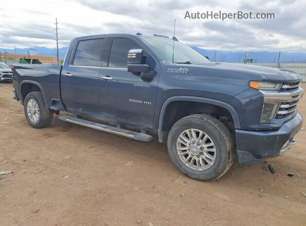 1GC4YREY3LF291320 2020 CHEVROLET SILVERADO Синий Передняя правая четверть