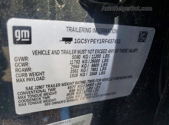 1GC5YPEY1RF437411 2024 CHEVROLET SILVERADO Black ძრავის განყოფილების ხედი