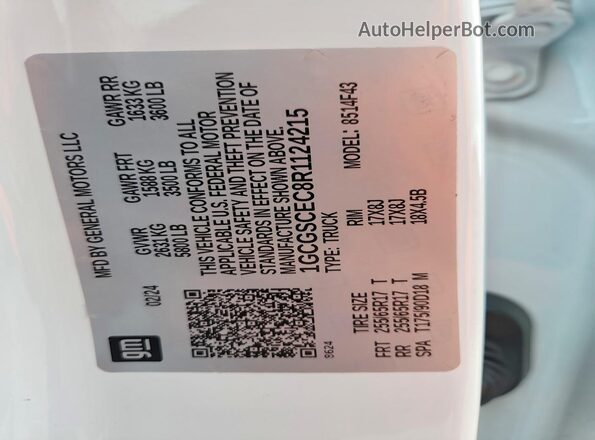 1GCGSCEC8R1124215 2024 CHEVROLET COLORADO Белый Вид подкапотного пространства