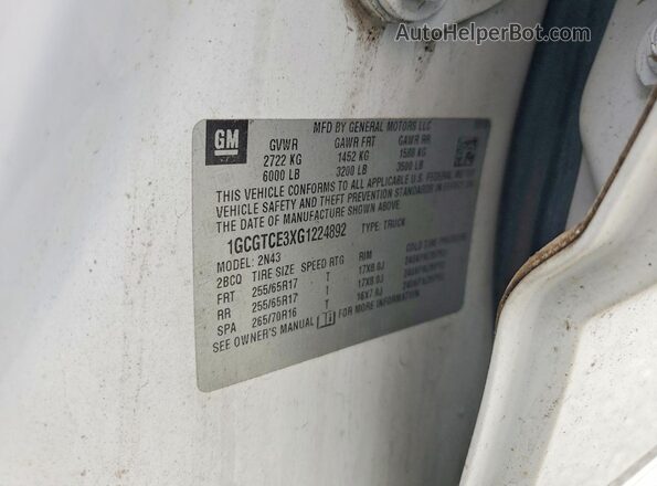 1GCGTCE3XG1224892 2016 CHEVROLET COLORADO Белый Вид подкапотного пространства
