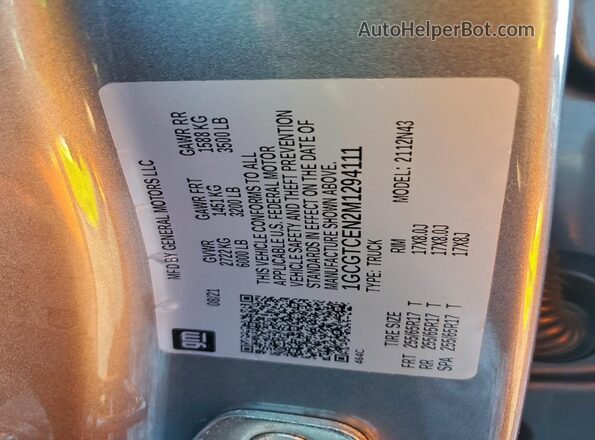 1GCGTCEN2M1294111 2021 CHEVROLET COLORADO Серый Вид подкапотного пространства