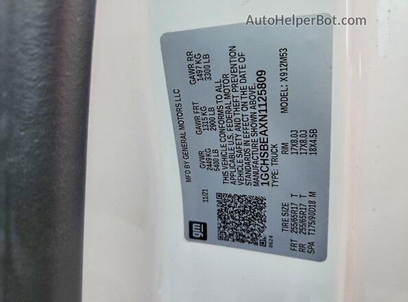 1GCHSBEAXN1125809 2022 CHEVROLET COLORADO Белый Вид подкапотного пространства