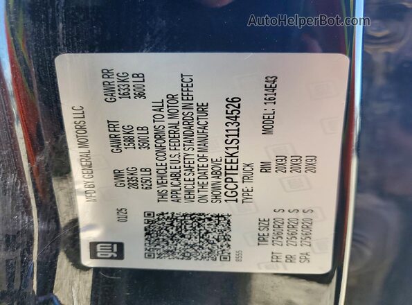 1GCPTEEK1S1134526 2025 CHEVROLET COLORADO Black Շարժիչի բաժամունքի տեսք