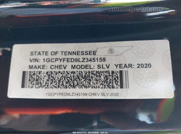 1GCPYFED9LZ345159 2020 CHEVROLET SILVERADO Black Widok komory silnika