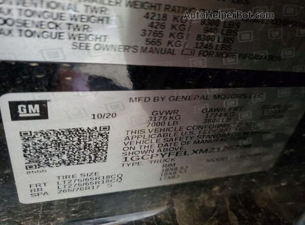 1GCPYFELXMZ126798 2021 CHEVROLET SILVERADO Black Вид підкапотного простору