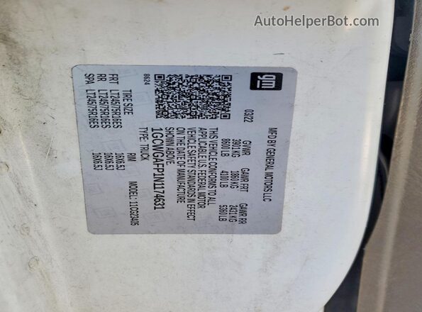 1GCWGAFP1N1174631 2022 CHEVROLET EXPRESS Белый Вид подкапотного пространства
