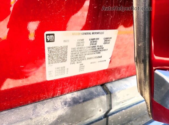 1GKS2DKL9MR395044 2021 GMC YUKON Red Widok komory silnika
