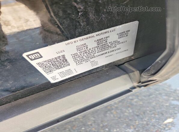 1GNSCBKD0RR108100 2024 CHEVROLET SUBURBAN Черный Вид наклейки с VIN-кодом