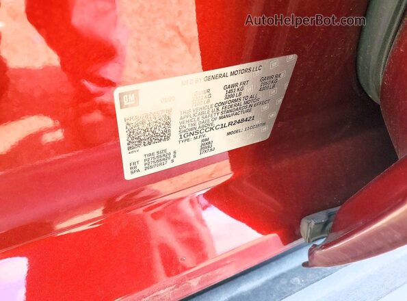 1GNSCCKC1LR248421 2020 CHEVROLET TAHOE Красный Вид подкапотного пространства
